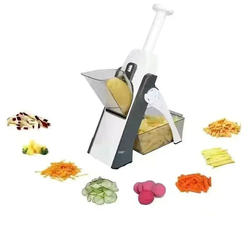 5-in-1 Manual Vegetable Cutter, Slicer & Chopper