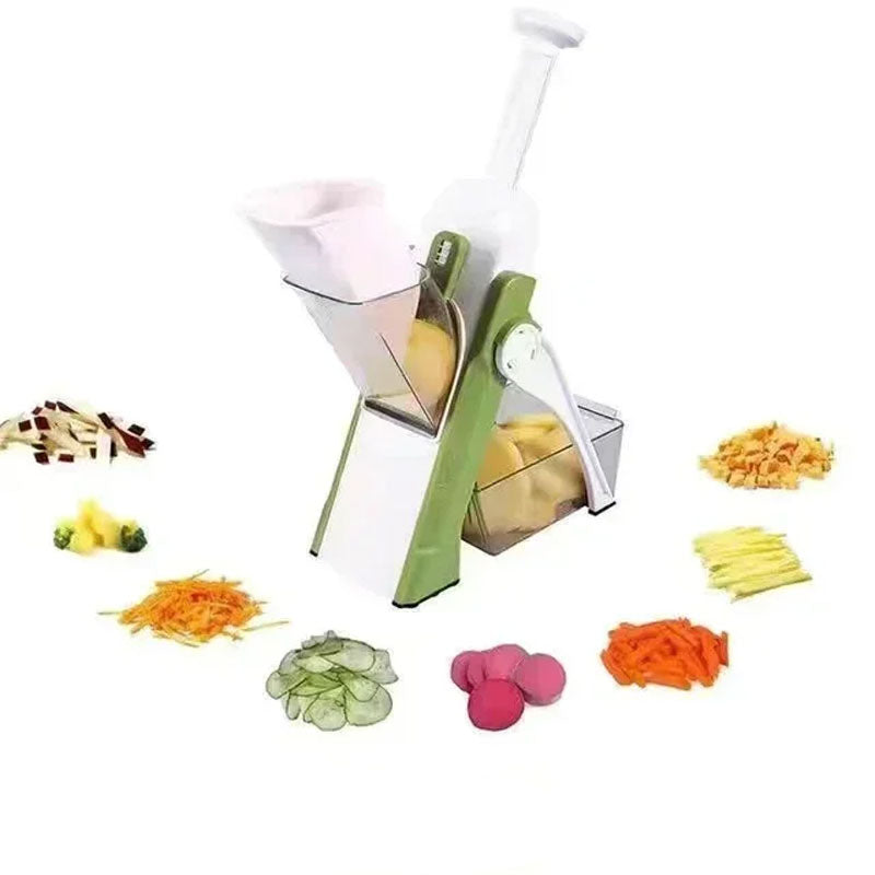 5-in-1 Manual Vegetable Cutter, Slicer & Chopper