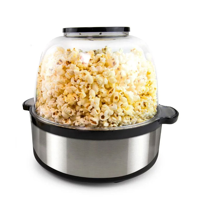 6 QT Stainless Steel Stirring Popcorn Maker - Home Kitchen Essential