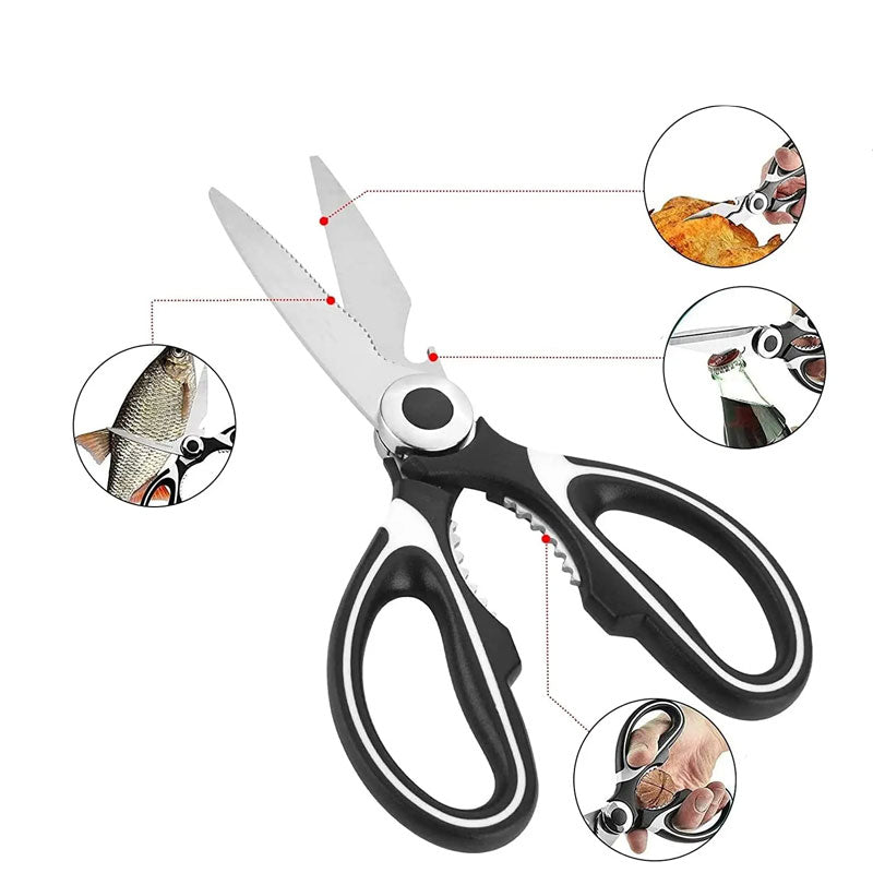 Multifunctional Stainless Steel Kitchen Scissors - For Chicken, Duck Bones & More