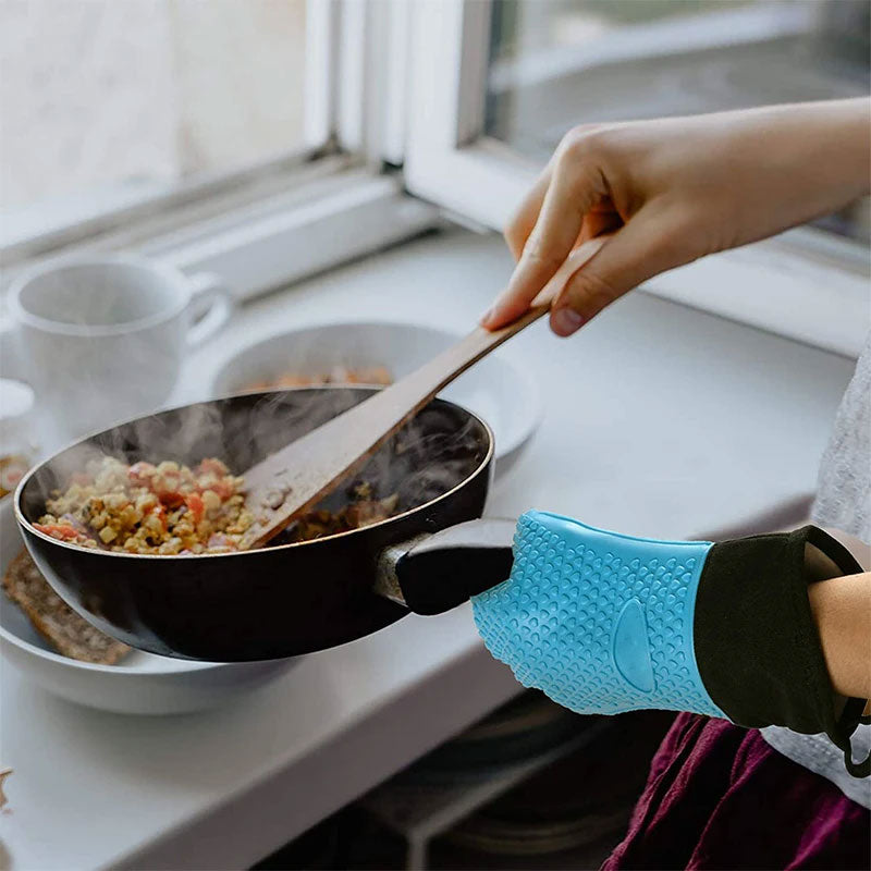 Double Layer Heat Resistant Oven Silicone Gloves