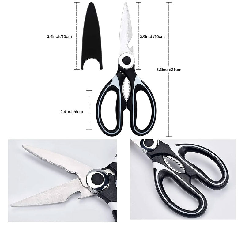 Multifunctional Stainless Steel Kitchen Scissors - For Chicken, Duck Bones & More