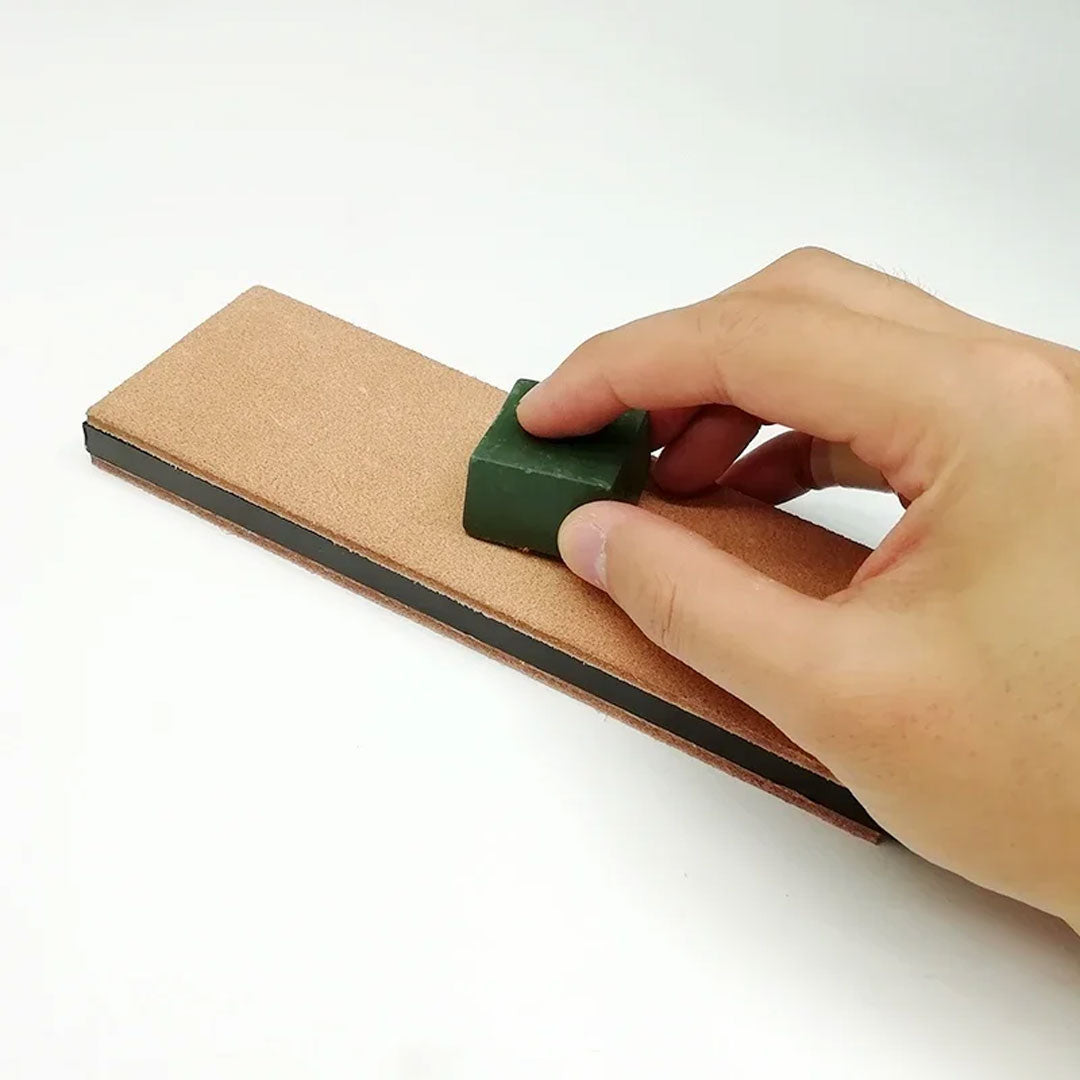 Double Side Leather Strop Knife Sharpening Kit with Polishing Compound