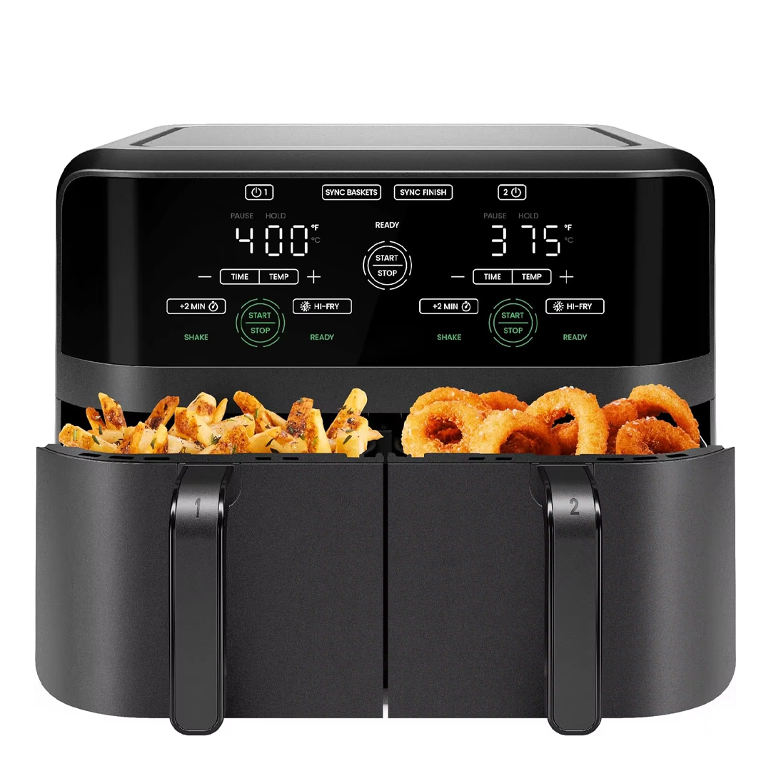 6 Quart Dual Basket Air Fryer with View Windows