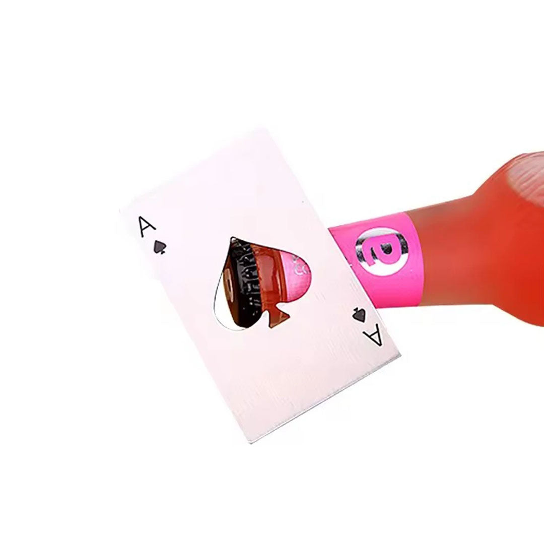 Ace Poker Card Bottle Opener - Stainless Steel Bar Gadget