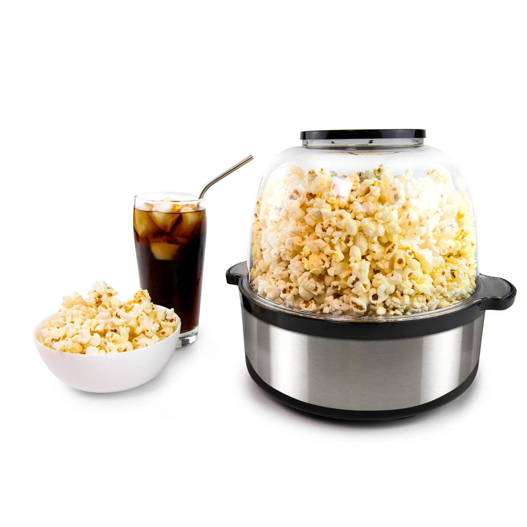 6 QT Stainless Steel Stirring Popcorn Maker - Home Kitchen Essential