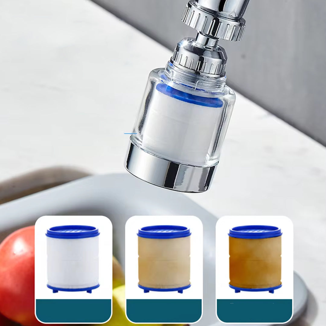 360° Swivel Faucet Water Filter Removes Chlorine and Heavy Metals for Soft and Hard Water