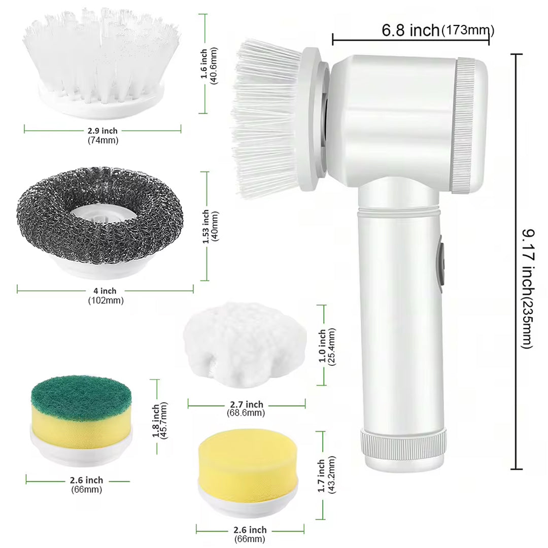 5-in-1 Magic Brush Electric Cordless Cleaning Spin Scrubber USB Chargeable