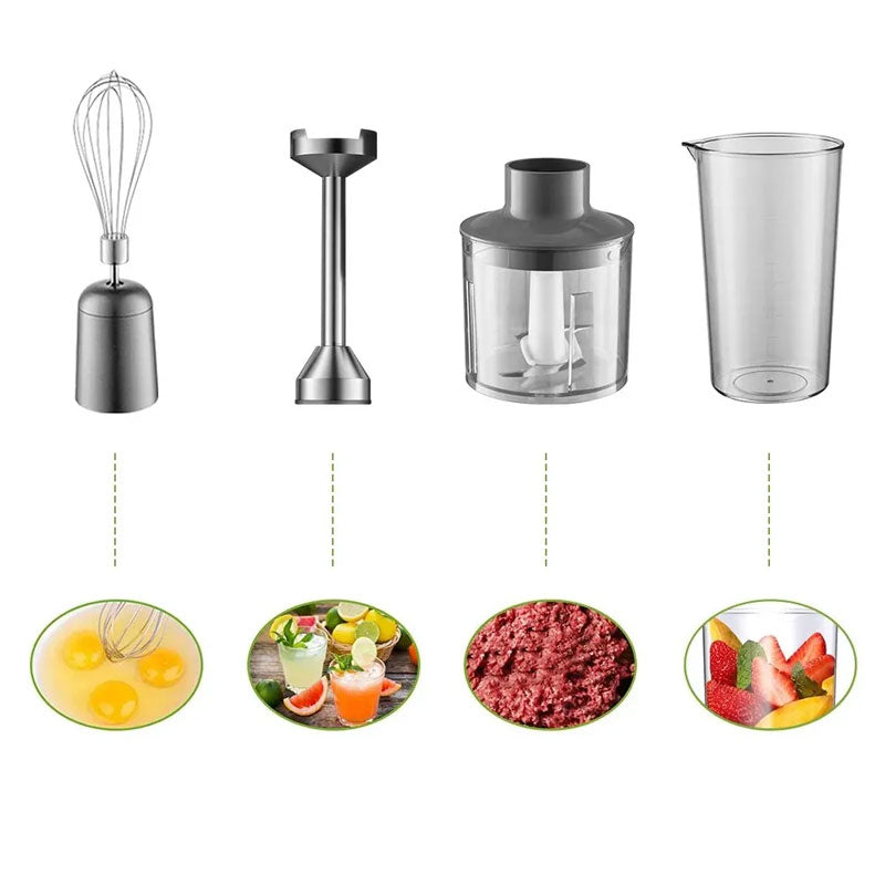 Hand Immersion Blender 4-in-1 Power Stick Mixer