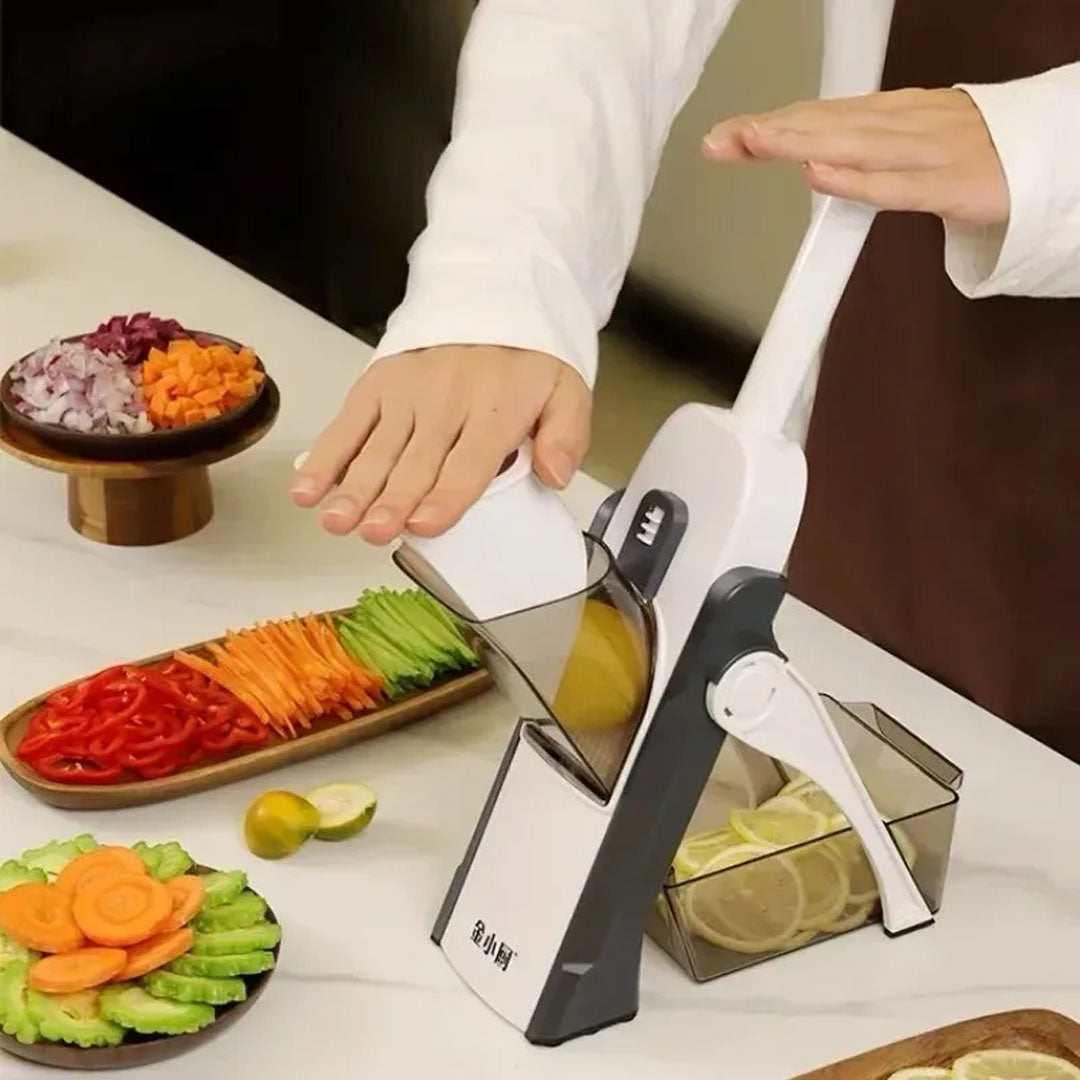 5-in-1 Manual Vegetable Cutter, Slicer & Chopper