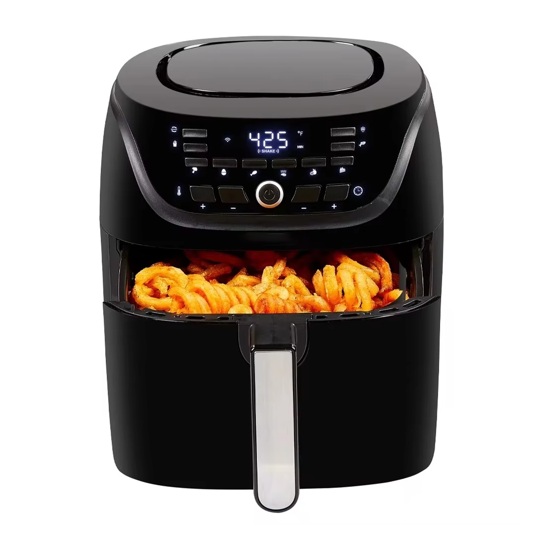 8-Quart Black Air Fryer with 10 Presets