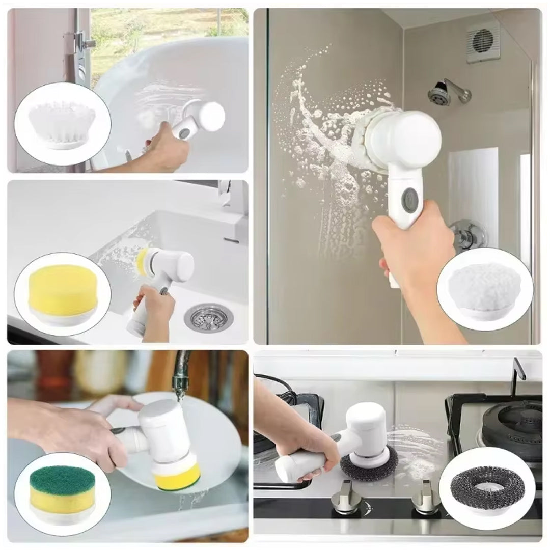 5-in-1 Magic Brush Electric Cordless Cleaning Spin Scrubber USB Chargeable