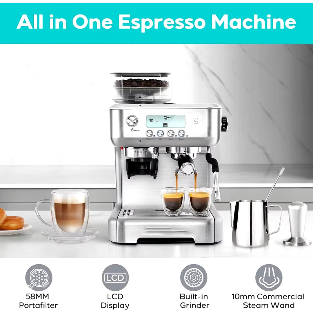 Barista-Grade Espresso Machine with Grinder