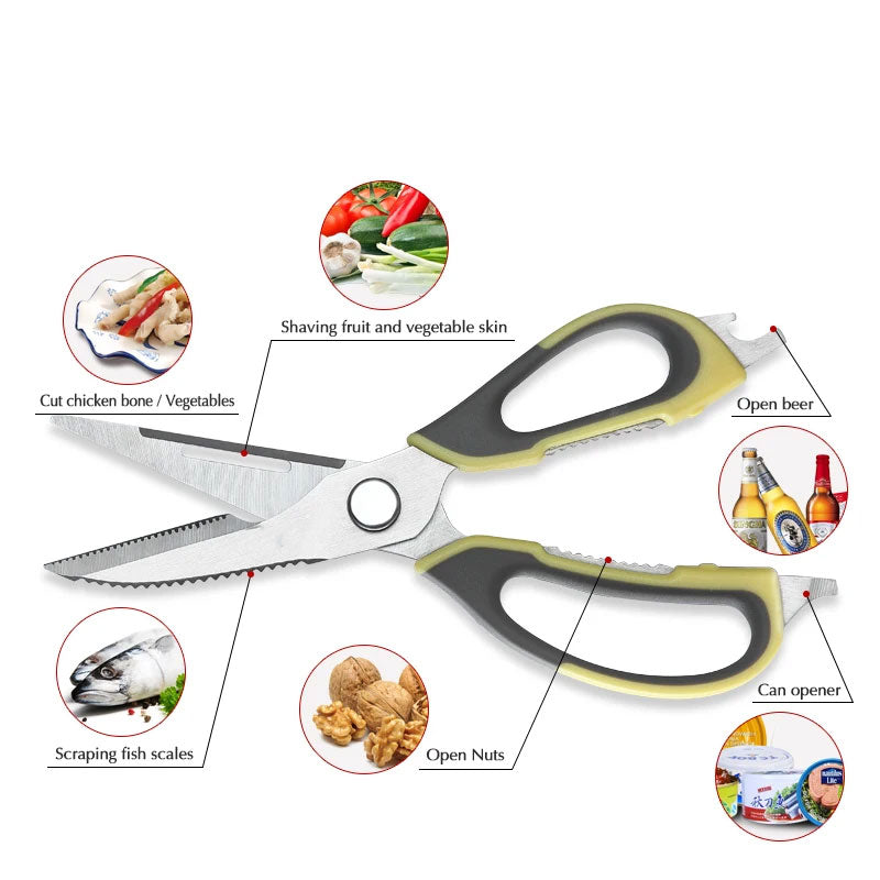 Stainless Steel Kitchen Scissors Versatile Shears For Home