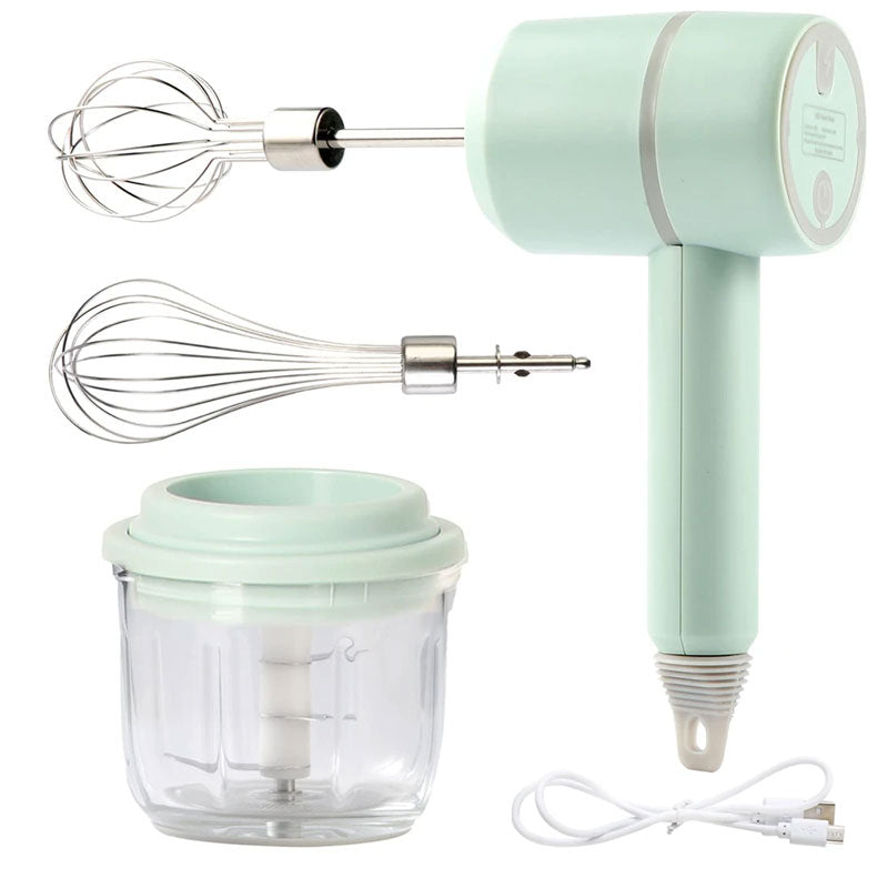 Portable Electric Food Processor and Mixer Set