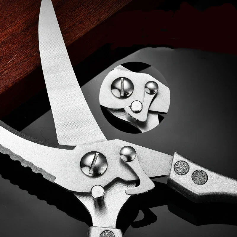 Heavy-Duty Stainless Steel Kitchen Scissors - Meat, Fruit, and Bone Shears