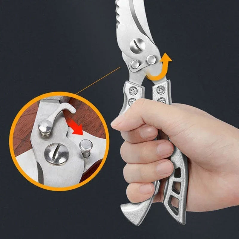 Heavy-Duty Stainless Steel Kitchen Scissors - Meat, Fruit, and Bone Shears