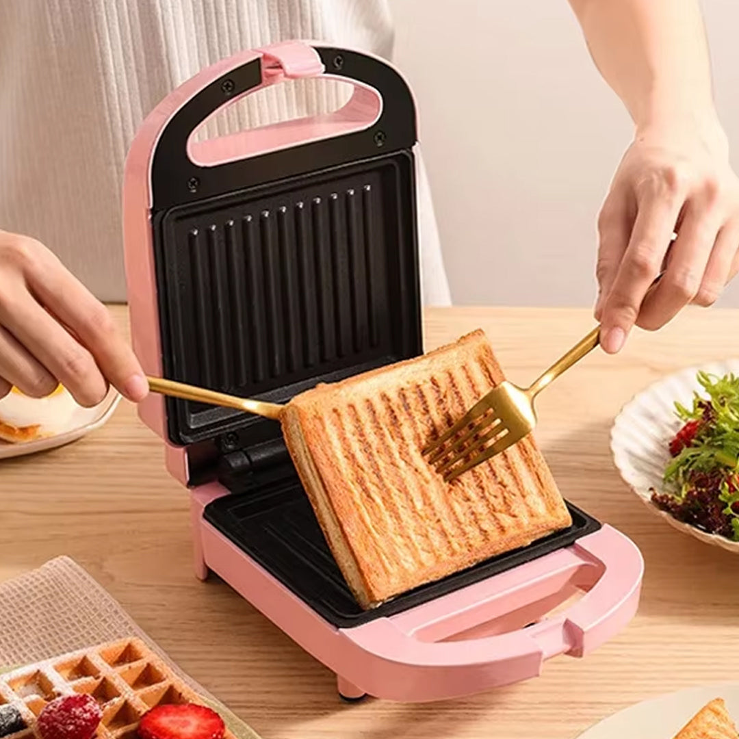 Portable 750W Non-Stick Sandwich & Waffle Maker