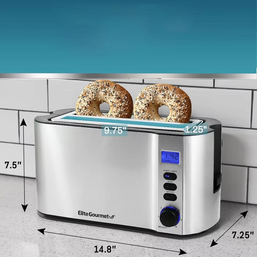 Long Slot 4-Slice Toaster with Countdown