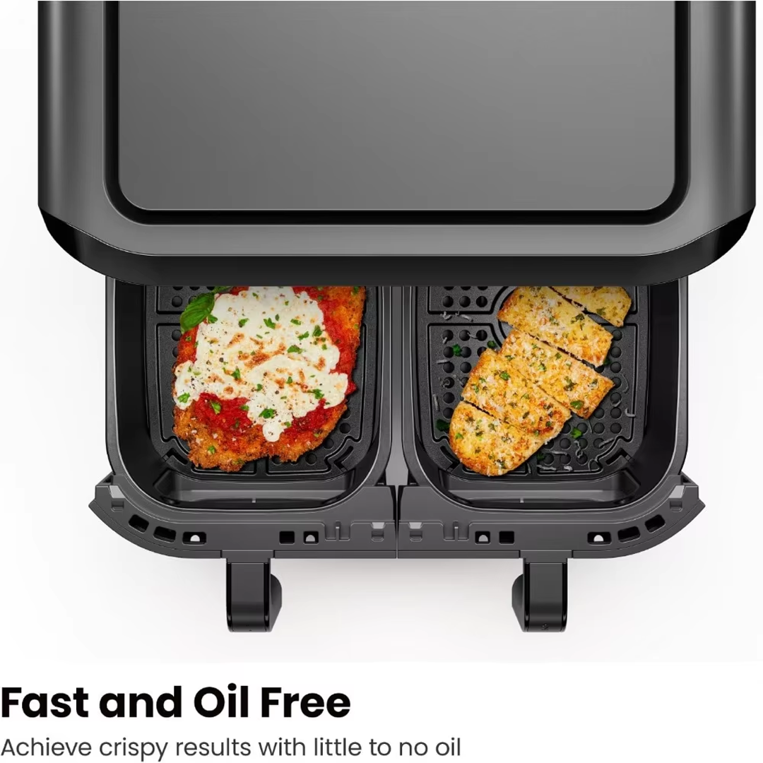 6 Quart Dual Basket Air Fryer with View Windows