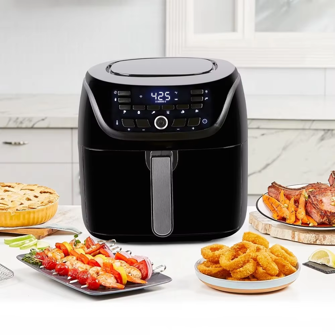 8-Quart Black Air Fryer with 10 Presets