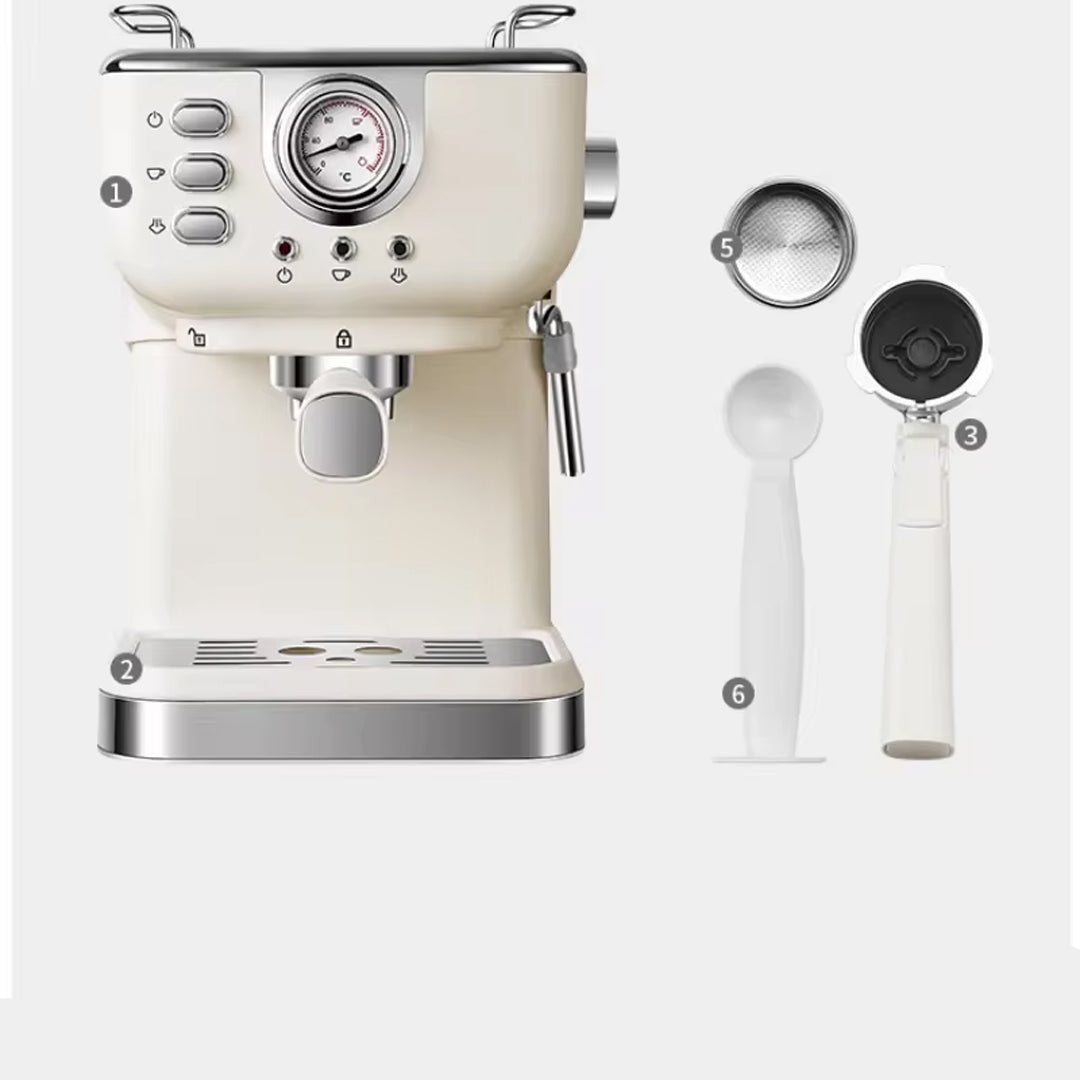 20-Bar Espresso Coffee Machine Semi-Automatic with Milk Frothing and 1.8L Water Tank