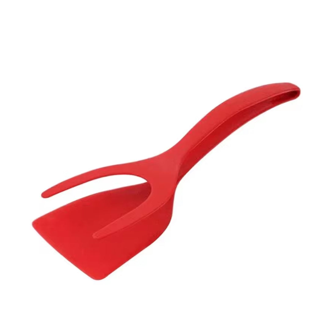 2-in-1 Nylon Grip Flip Tongs and Egg Spatula Kitchen Tool for Cooking and Serving