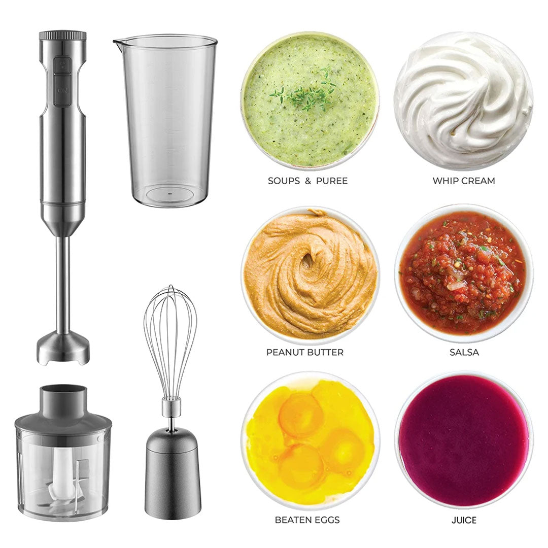 Hand Immersion Blender 4-in-1 Power Stick Mixer