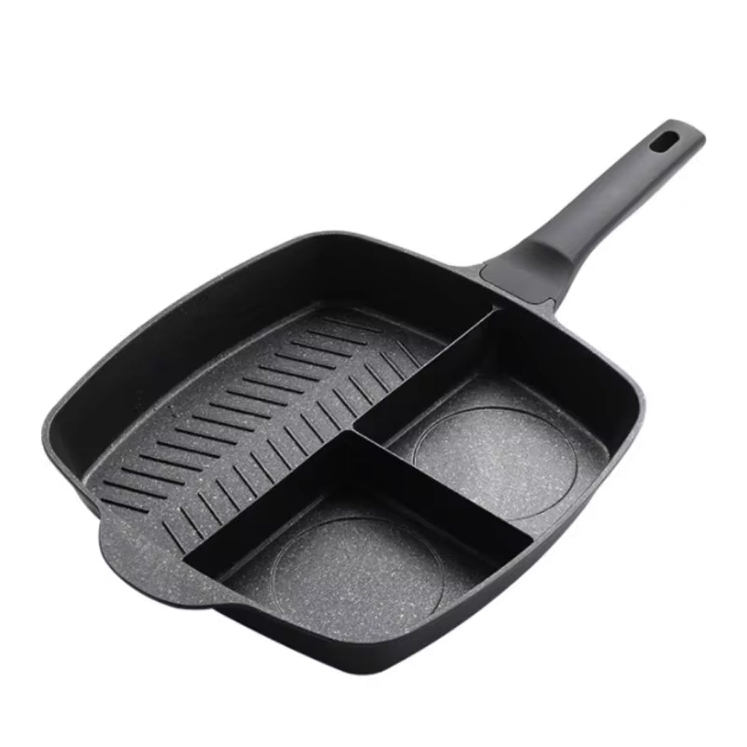 Multipurpose Non-Stick Divided Breakfast Pan Thickened Omelet and Egg Frying Skillet