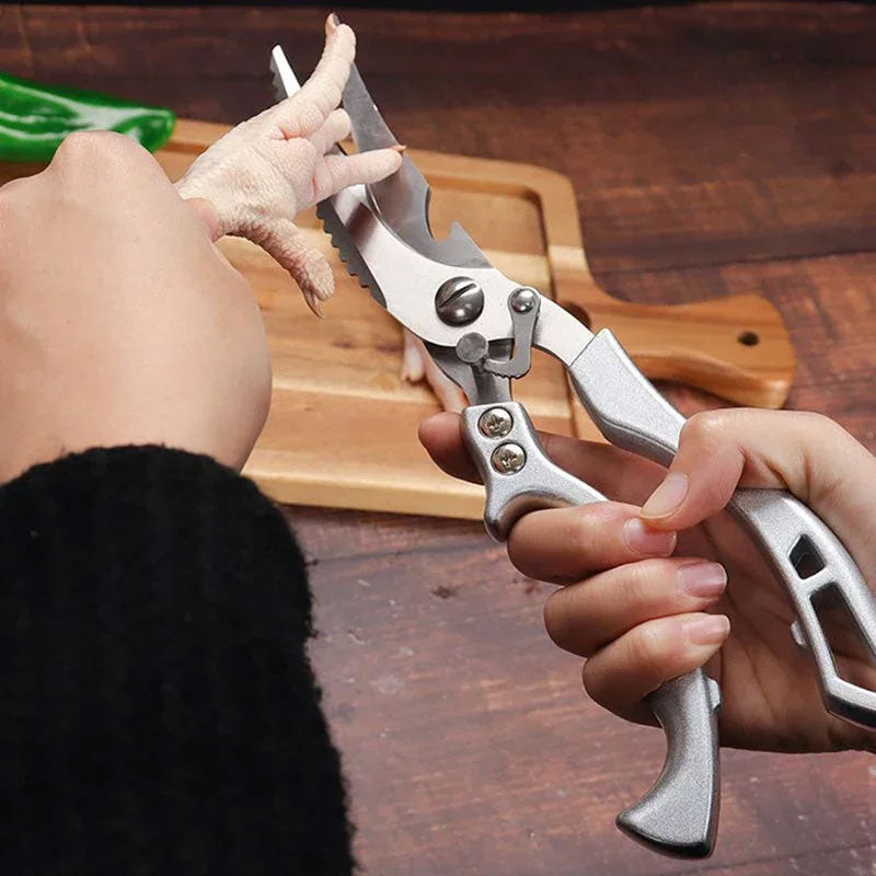 Heavy-Duty Stainless Steel Kitchen Scissors - Meat, Fruit, and Bone Shears