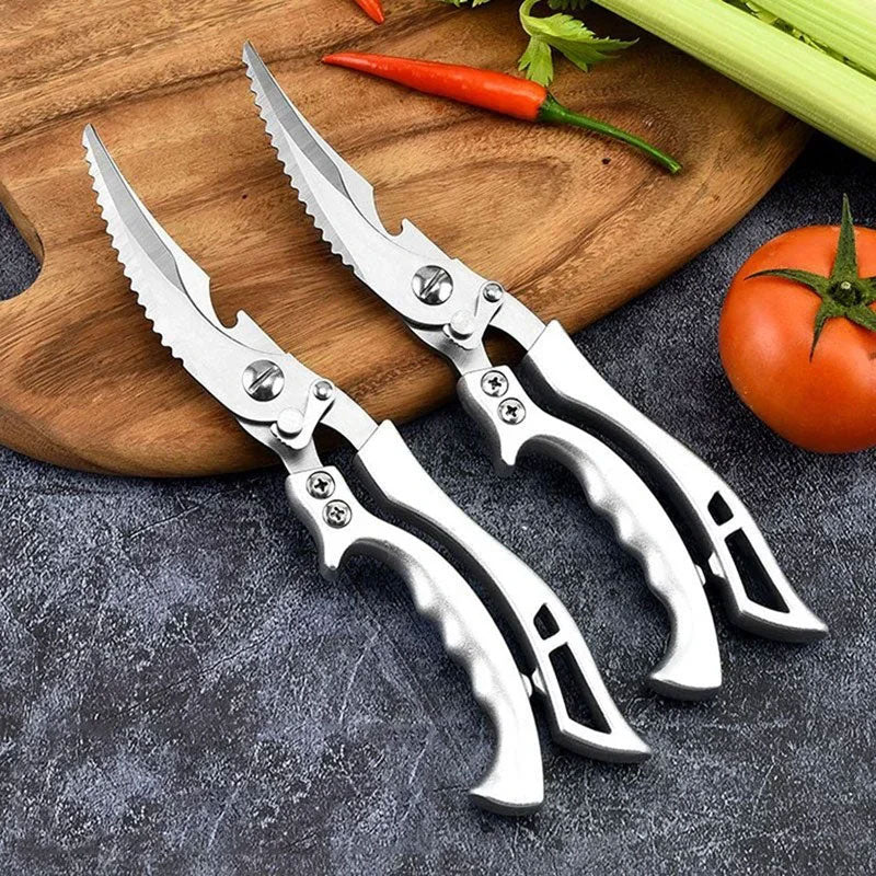 Heavy-Duty Stainless Steel Kitchen Scissors - Meat, Fruit, and Bone Shears