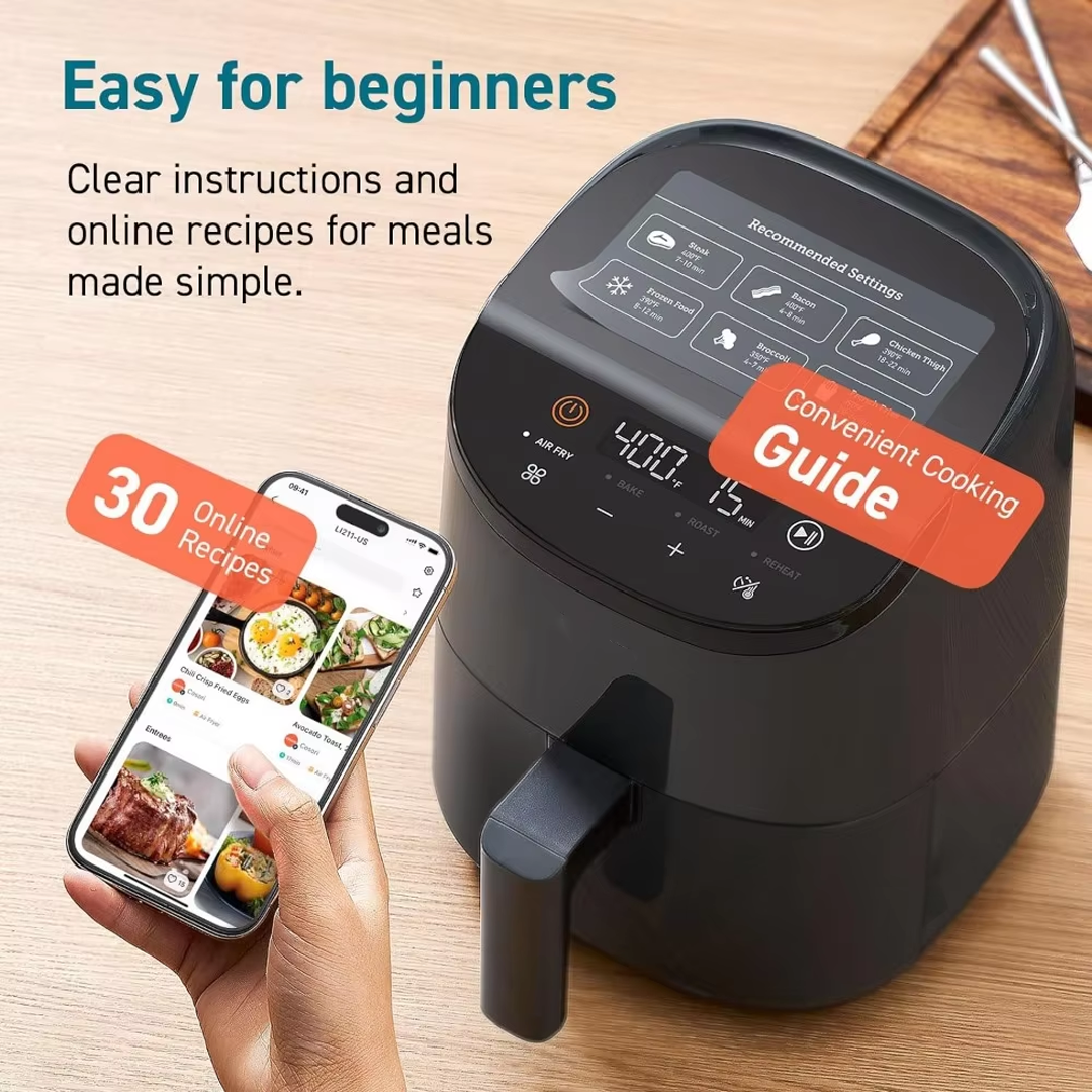 Mini 2.1 Qt 4-in-1 Air Fryer with Recipes