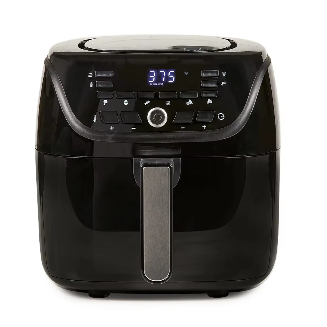 8-Quart Black Air Fryer with 10 Presets