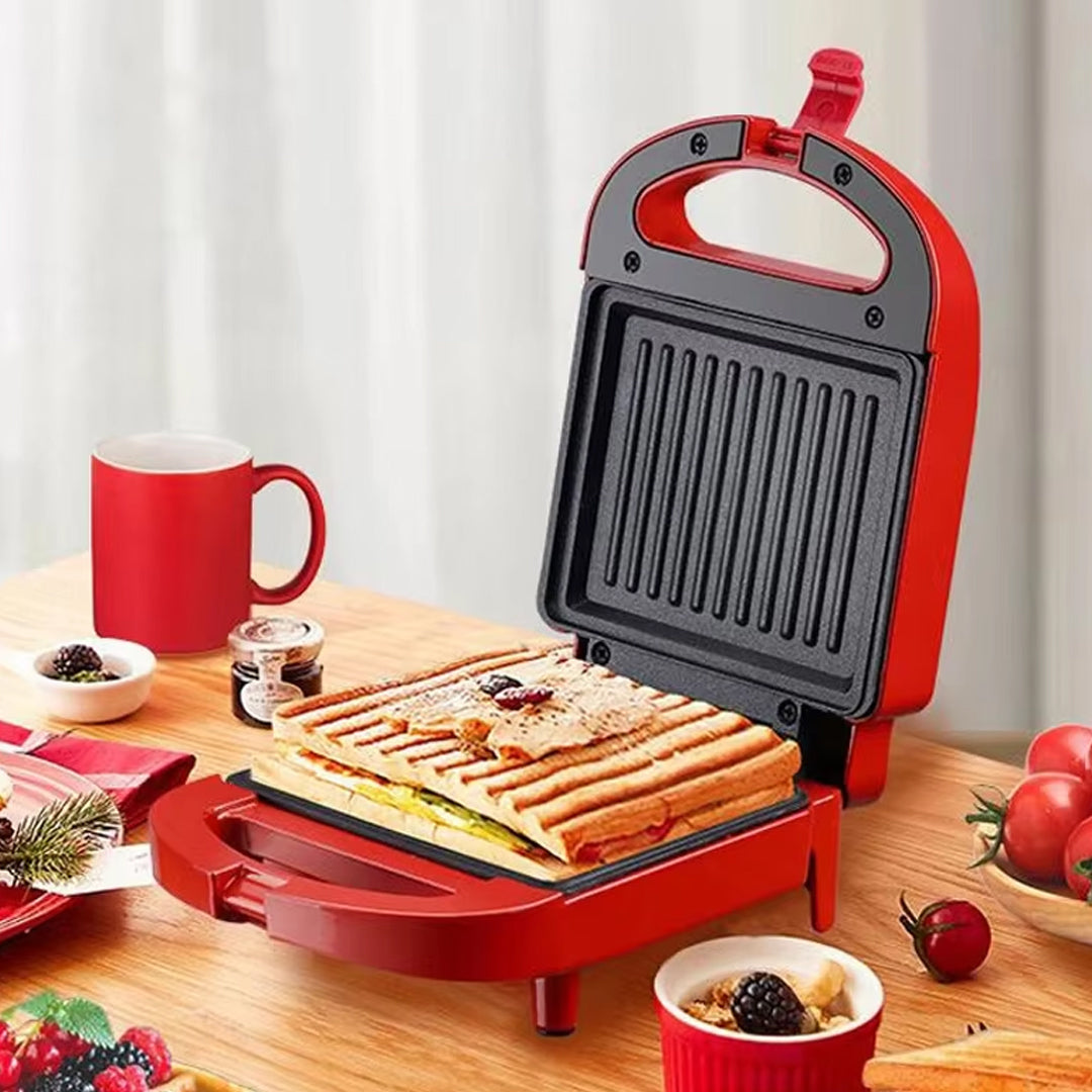 Portable 750W Non-Stick Sandwich & Waffle Maker