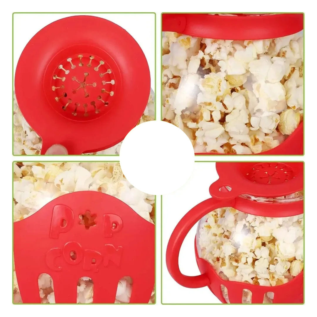 Glass Microwave Popcorn Popper Jar - Easy & Quick Popcorn