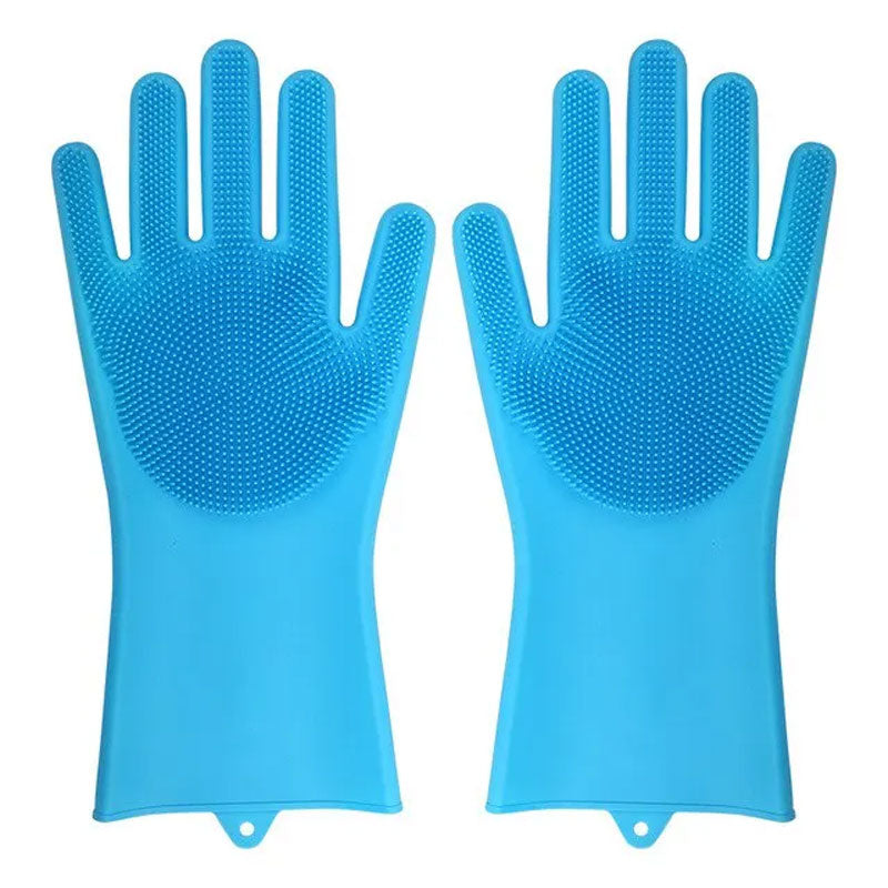 1 Pair Magic Silicone Scrub Gloves - Reusable Dishwashing & Cleaning Tools