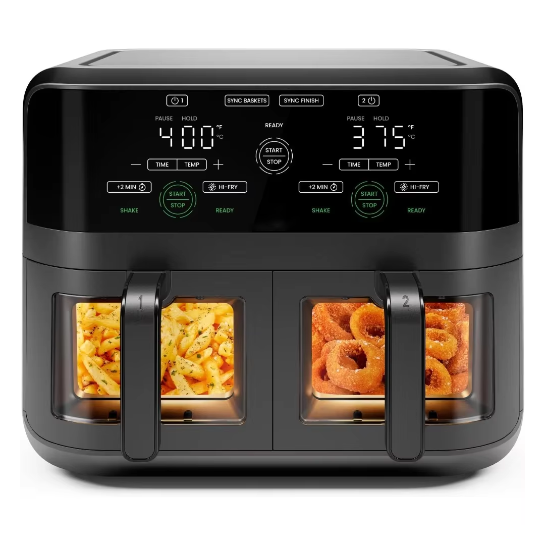 6 Quart Dual Basket Air Fryer with View Windows