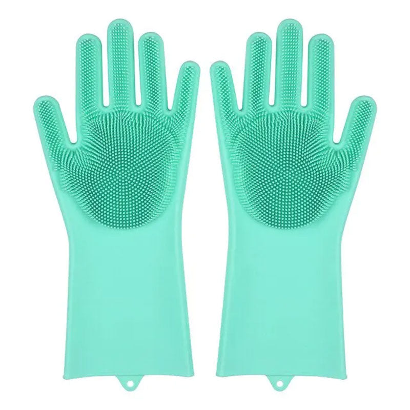 1 Pair Magic Silicone Scrub Gloves - Reusable Dishwashing & Cleaning Tools