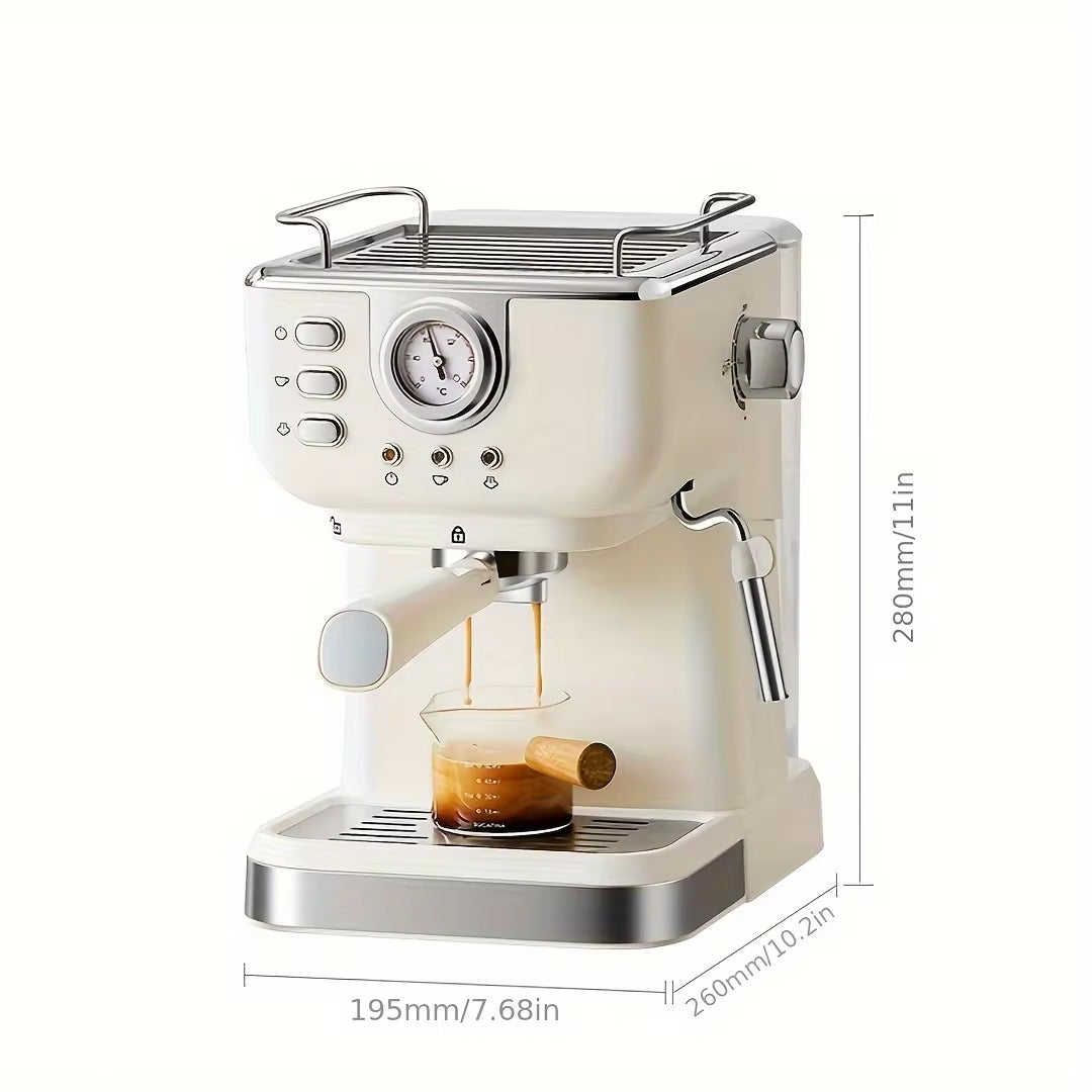 20-Bar Espresso Coffee Machine Semi-Automatic with Milk Frothing and 1.8L Water Tank