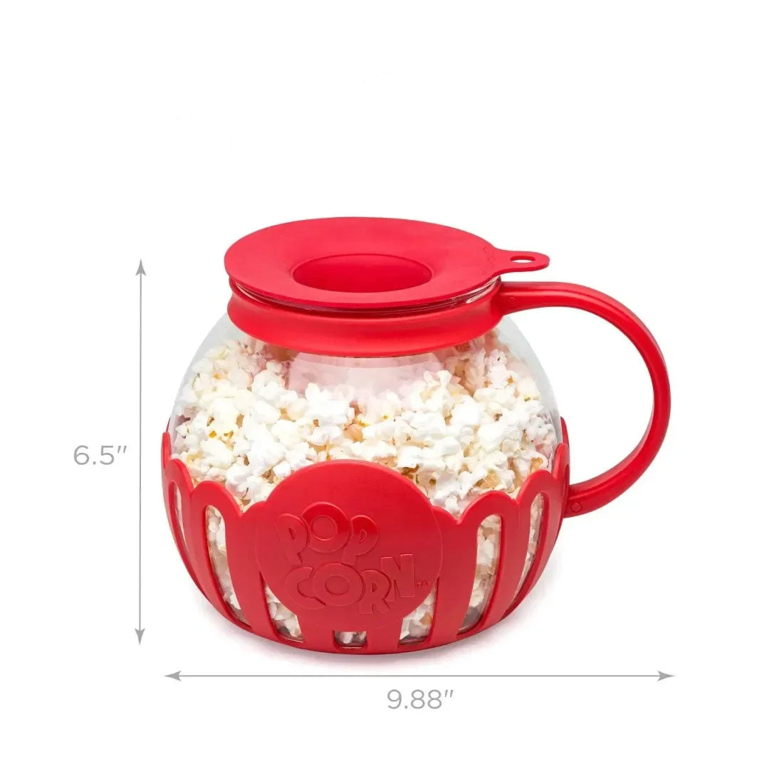 Glass Microwave Popcorn Popper Jar - Easy & Quick Popcorn