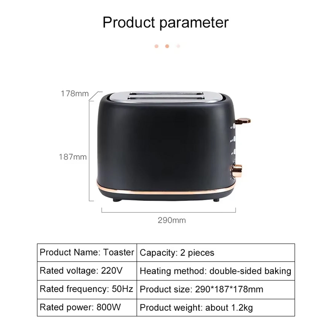 Automatic 2-Slice Electric Breakfast Sandwich Toaster