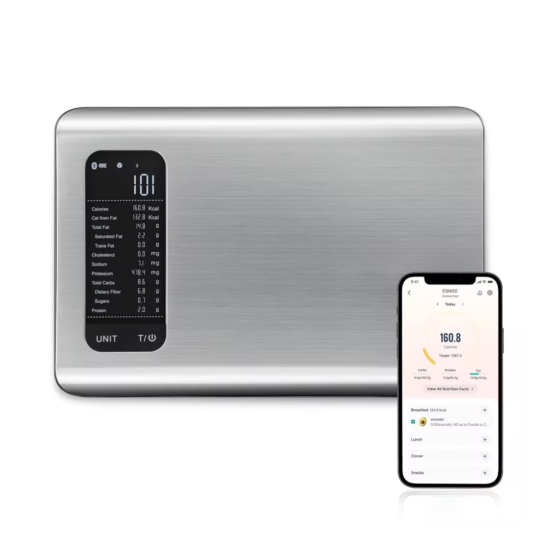 Digital Food Kitchen Scale with Smart Nutrition App for Grams and Ounces