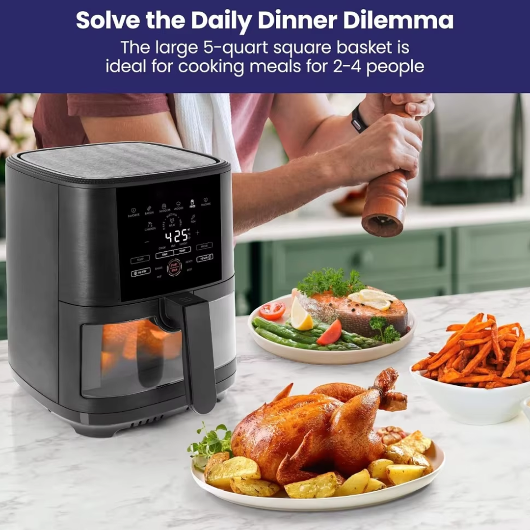 8 Qt Air Fryer with Probe & 8 Presets