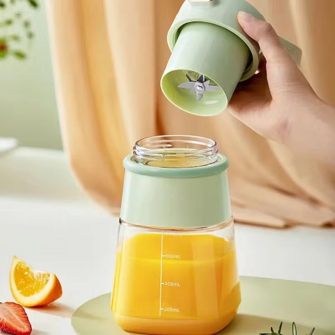 500ml Portable Electric Juicer Blender with Wireless Juice Mixer and 1500mAh Battery