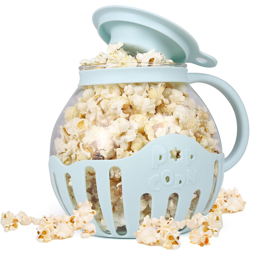 Glass Microwave Popcorn Popper Jar - Easy & Quick Popcorn