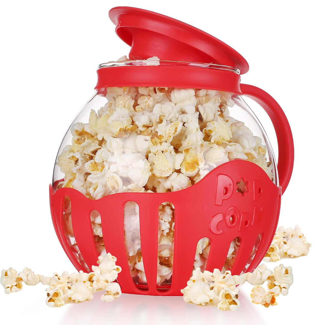 Glass Microwave Popcorn Popper Jar - Easy & Quick Popcorn