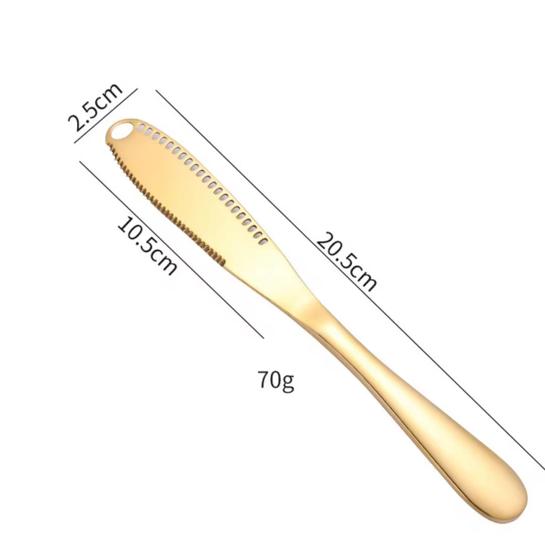Stainless Steel Butter and Cheese Knife with Holes for Jam, Dessert, and Bread
