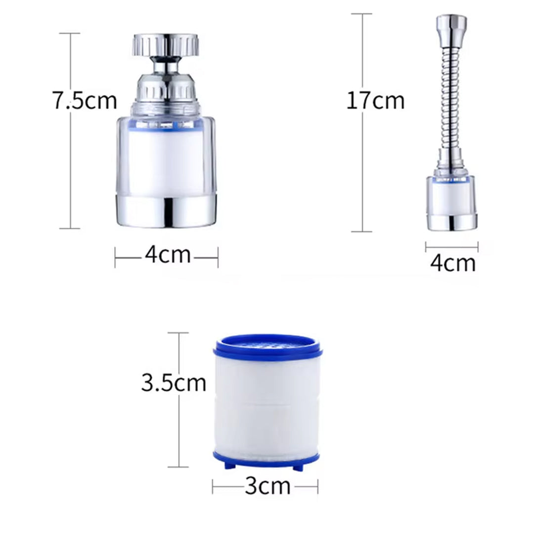 360° Swivel Faucet Water Filter Removes Chlorine and Heavy Metals for Soft and Hard Water