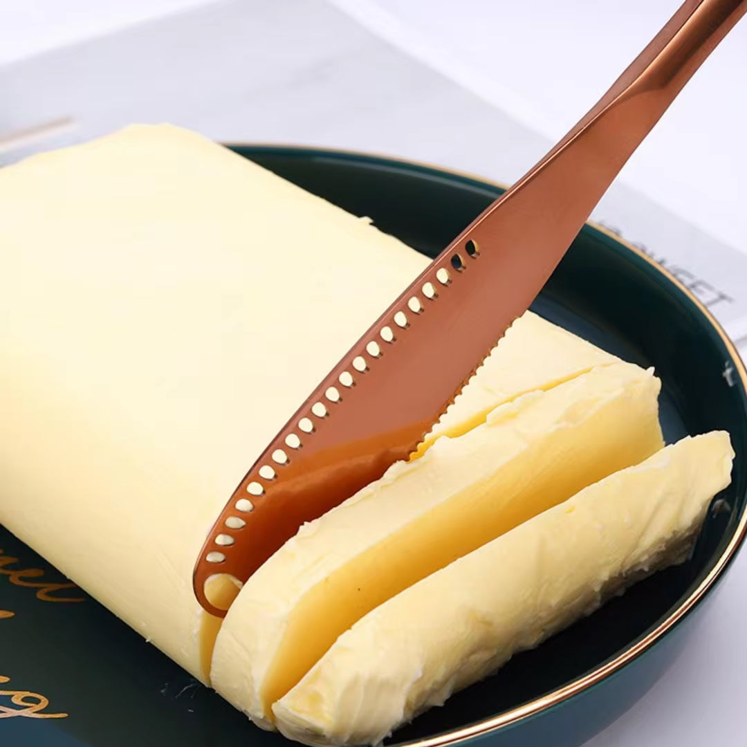 Stainless Steel Butter and Cheese Knife with Holes for Jam, Dessert, and Bread