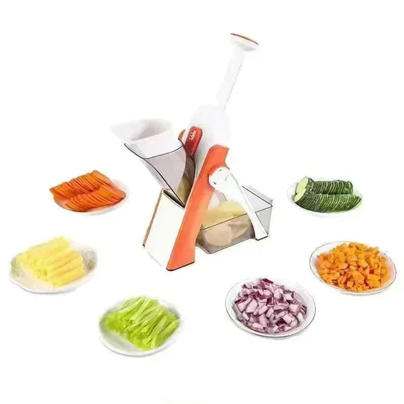 5-in-1 Manual Vegetable Cutter, Slicer & Chopper